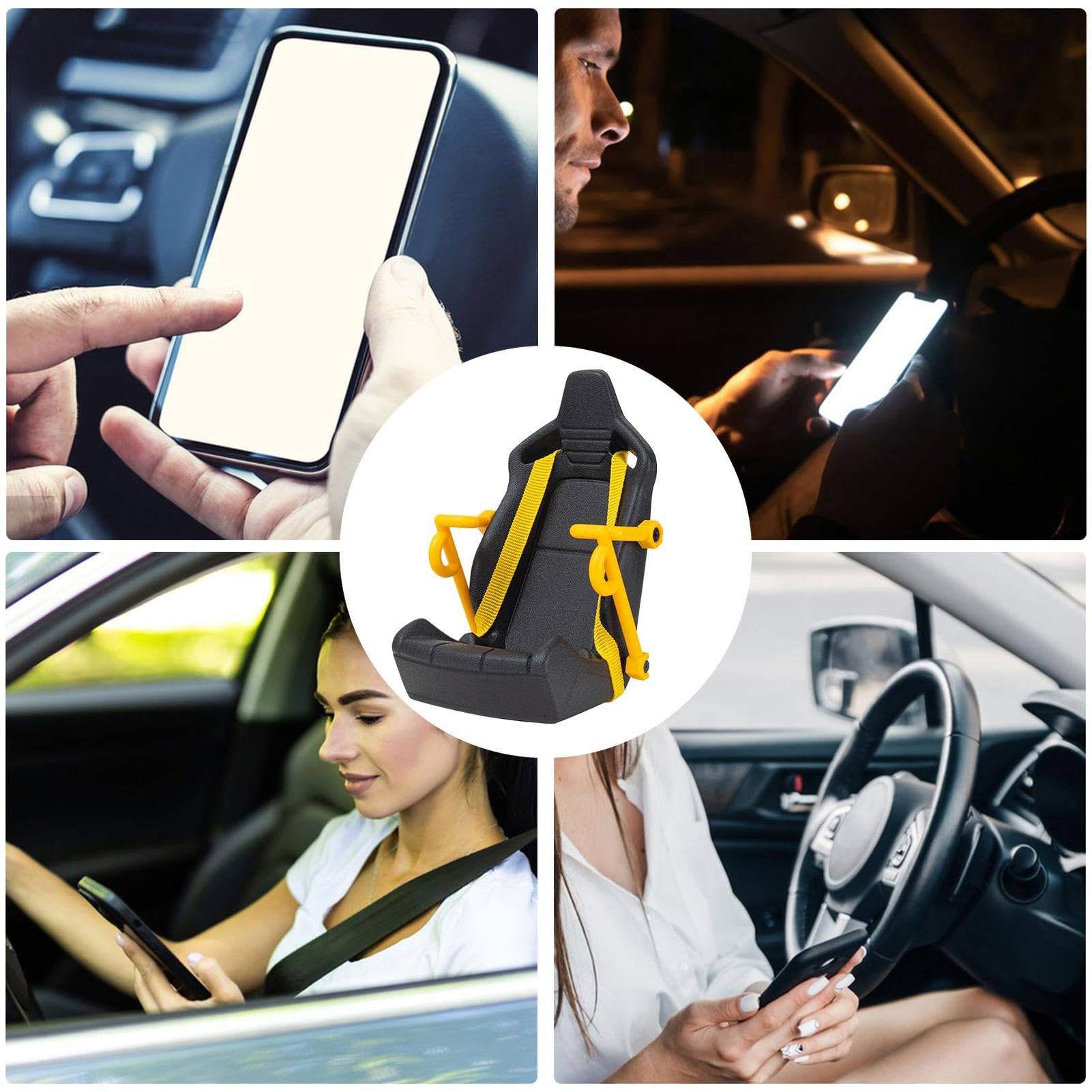 Supporto per telefono per bocchetta 'aria 'auto, supporto per telefono per bocchetta 'aria 'auto, design con sedile da corsa, con cintura di sicurezza per telefoni