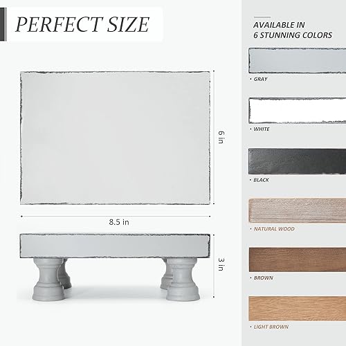 Miniatura 8 de EOSAHR Elegante y moderno juego de pedestal para decoración del hogar de granja, elevadores decorativos de madera, soporte para jabón y elegante