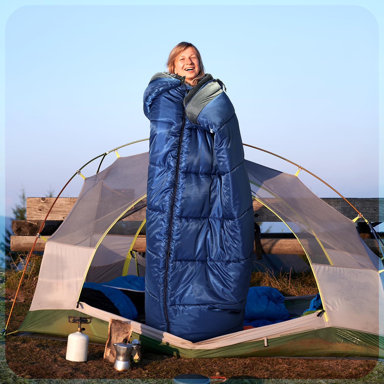 Sportneer Sacco a pelo Invernale, 230 x 90 cm, Peso 3 kg, Portatile, con Sacco a Compressione per Campeggio, Escursionismo e Zaino in Spalla