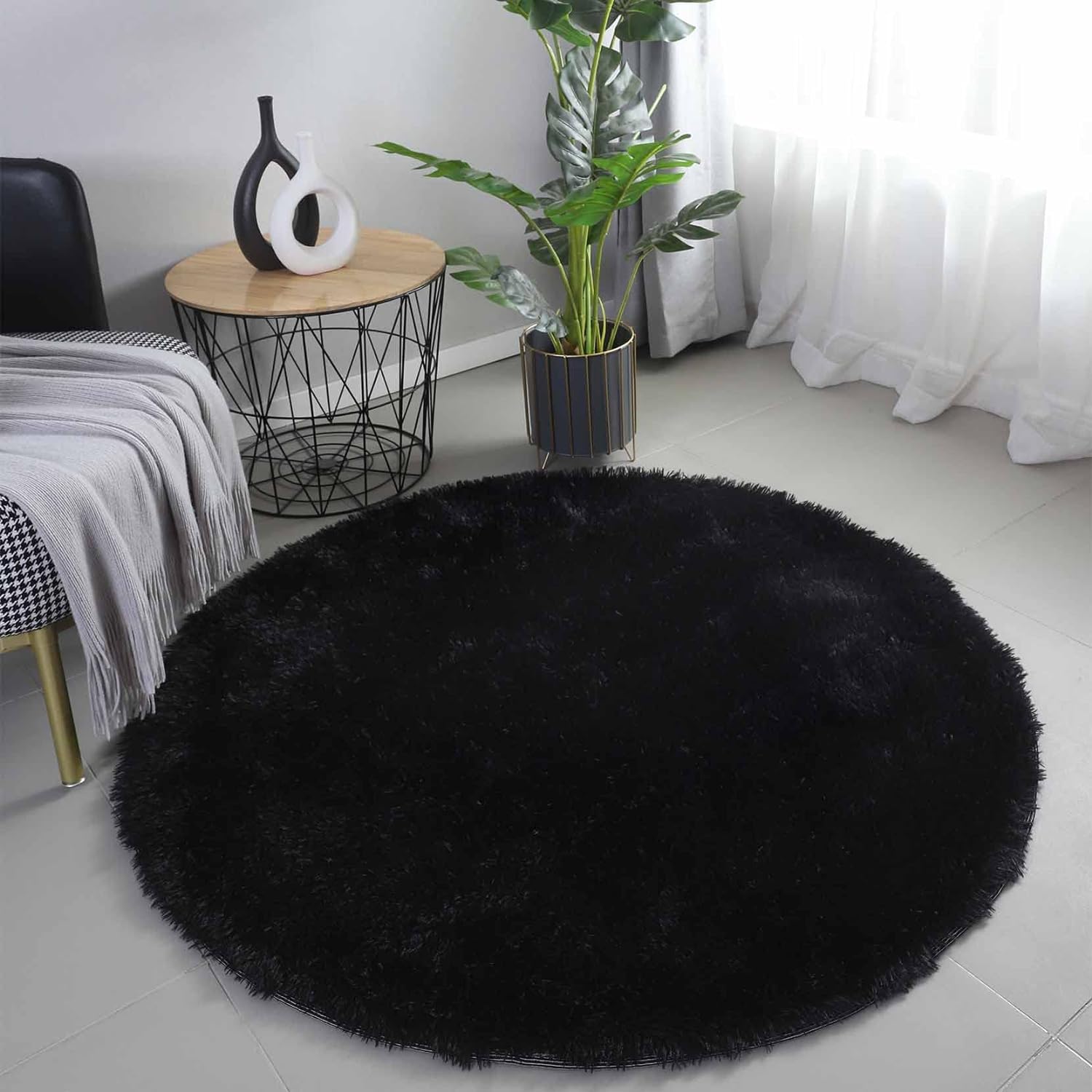 Soft Shaggy Round Carpet - Cozy Home Decor -19