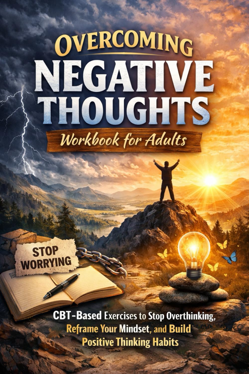 Overcoming Negative Thoughts Workbook for Adults: CBT-Based Exercises to Stop Overthinking, Reframe Your Mindset, and Build Positive Thinking Habits