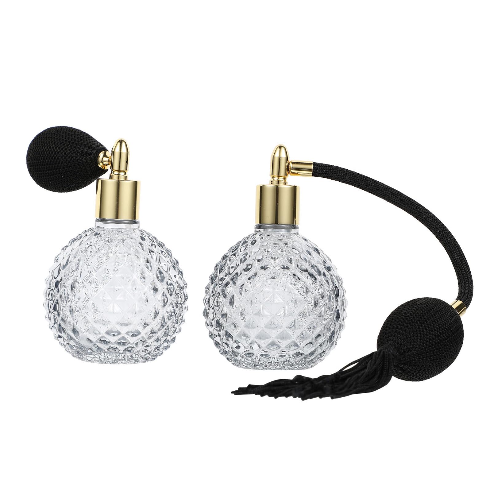 ULTECHNOVO 2 pezzi Bottiglie Profumo Cristallo Vintage con Atomizzatore Spray Riutilizzabile Design Ananas Leggere e Pratiche per Viaggio e Uso Quotidiano