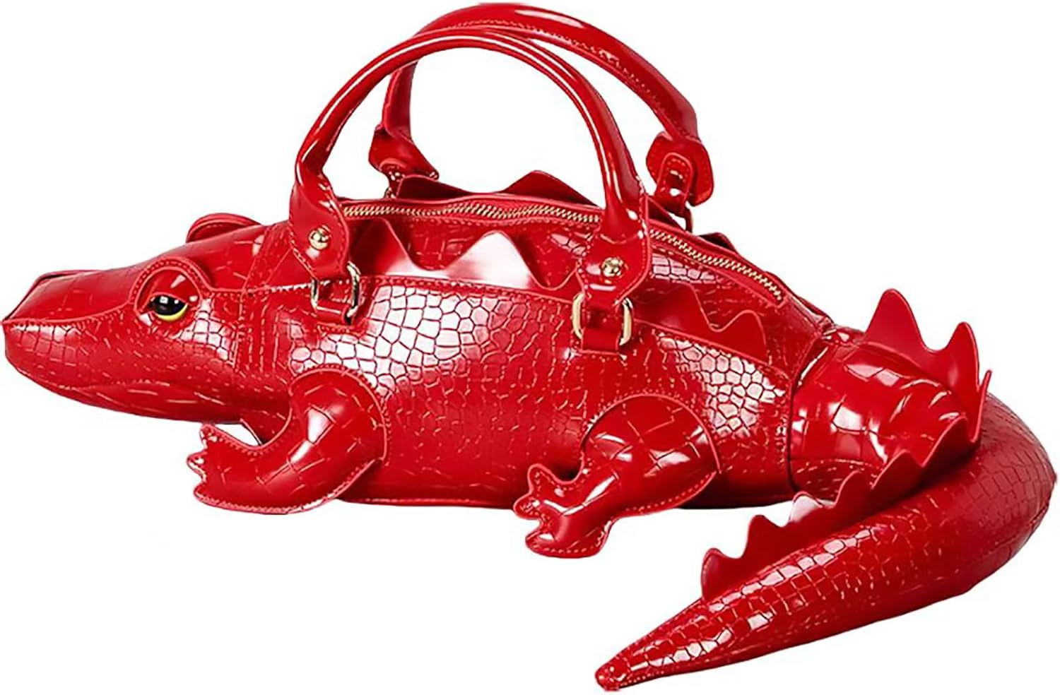 Men and Women PU Leather 3D Crocodile Shaped Crossbody Shoulder Bag Handbag Purse