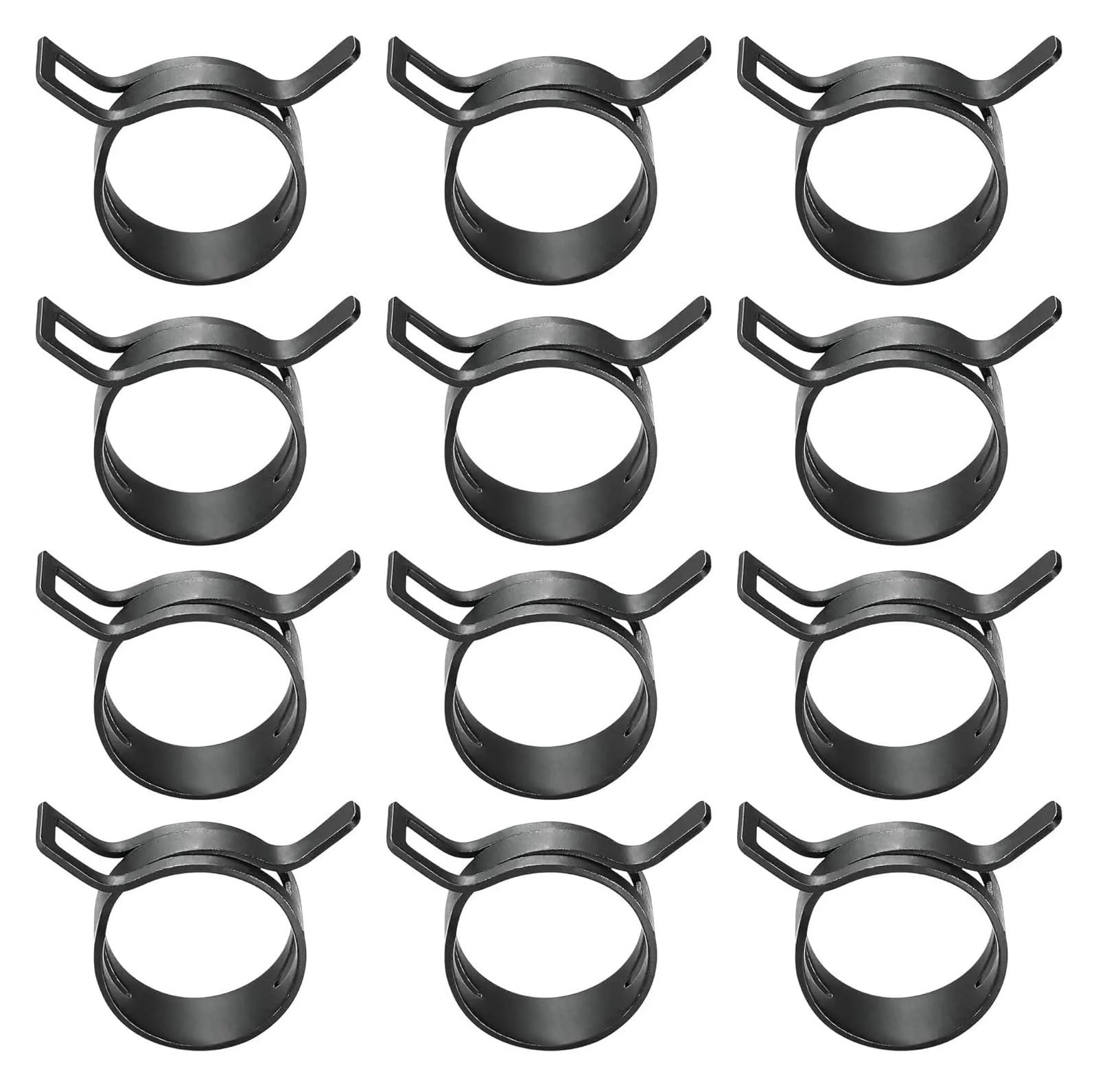 12pcs Spring Hose Clamps Fuel Line Water Pipe Clamp Hoops Air Tube Fastener Clips M6-M36 for Plumbing(12pcs 28mm)