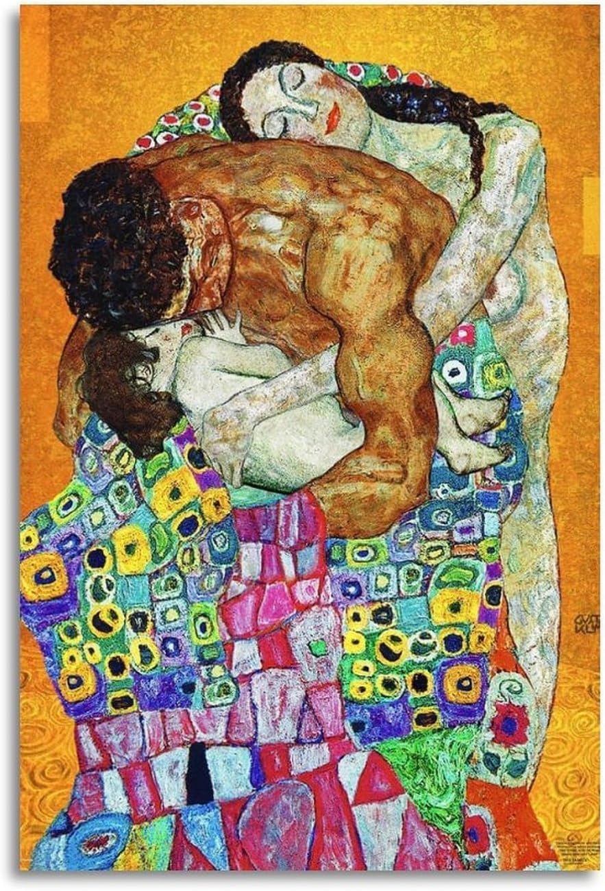 Waeta Rnvzx Gustav Klimt's The Family Poster Famous Artwork Canvas Painting Vintage Wall Art Gustav Klimt's Prints For Living Room Decor Picture 50x70cm No Frame