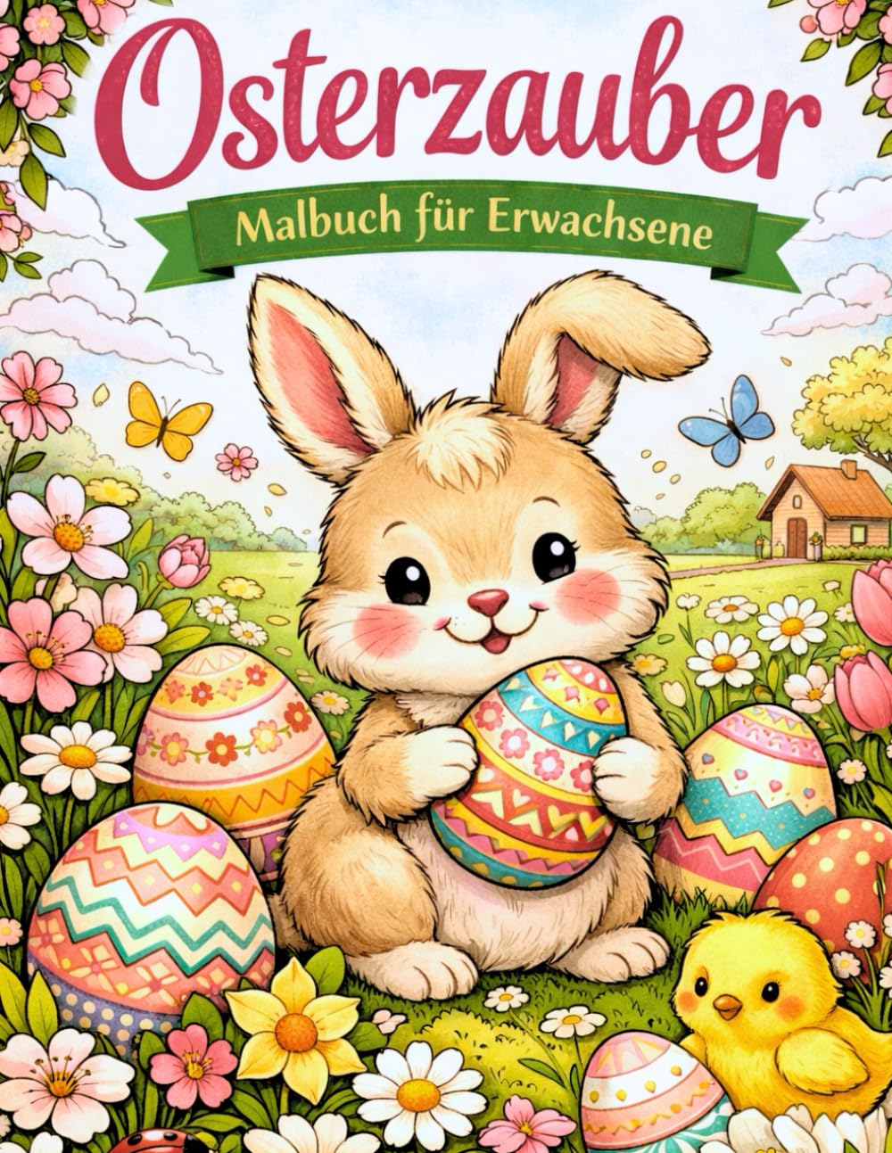 Osterzauber – Malbuch für Erwachsene: Frühlingshafte Ostermotive mit Hasen, Blumen, Ostereiern & Natur – Entspannung, Achtsamkeit und kreative Auszeit für die Osterzeit