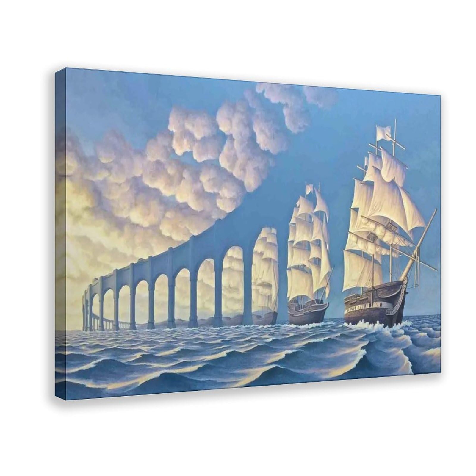 Bareronor Modern Ship Poster Canvas Poster Bedroom Decor Landscape Office Room Decor Gift 20" L X 30" W