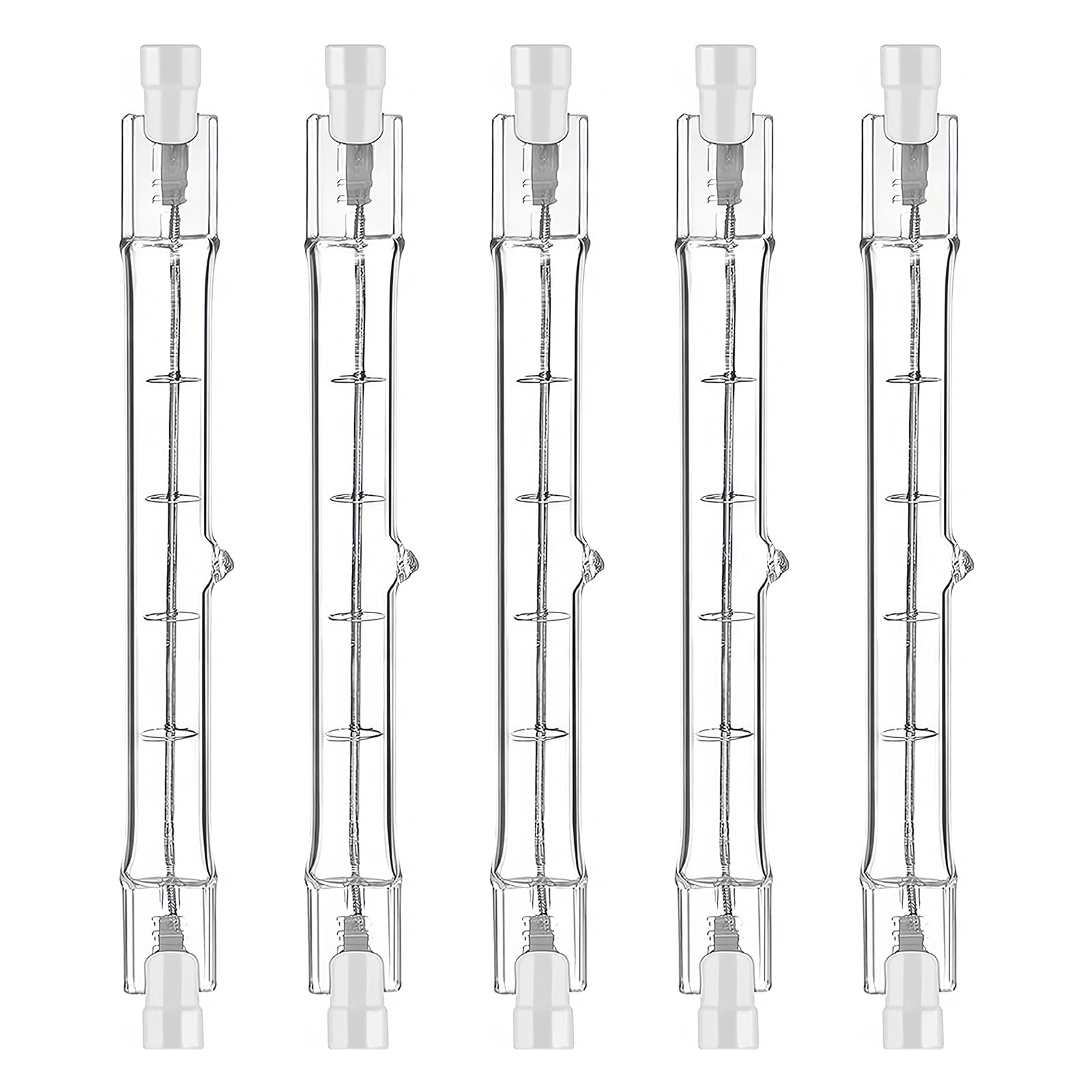 5 Pcs R7s Halogen Bulb 118mm, J118 Security Light Bulb, 150W Dimmable 230V Linear Tungsten Bulb 2700K Warm White, Double Ended Floodlight Replacement for Floor Lamp Studio Workshop Outdoor Lighting