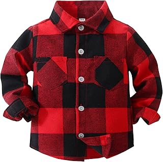 Alvivi Baby,Clothing,Baby Boys 0-24m,Tops,Button-Down & Dress Shirts Alvivi Infant Baby Boys Girls Long Sleeve Plaid Check Flannel Shirts Cotton Button Down Shirt Tops T-Shirt
