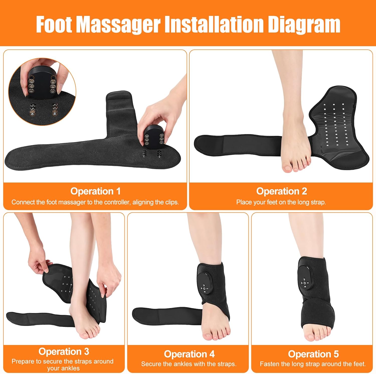 Foot Massager for Neuropathy, Red Light & Infrared, Cordless Wrap | 660nm Red Light & 850nm Infrared, 8 Modes 20 Levels, 3 Heat Settings (122-149°F), for Neuropathy Relief, Cordless Ankle Wrap