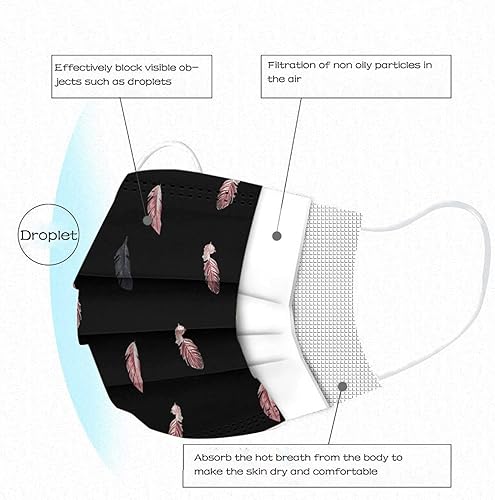 Miniatura 9 de Jtckarpu Paquete de 50 máscaras de San Valentín para mujer para adultos para el día de San Valentín gruesas 3 capas desechables para cubrir dulces