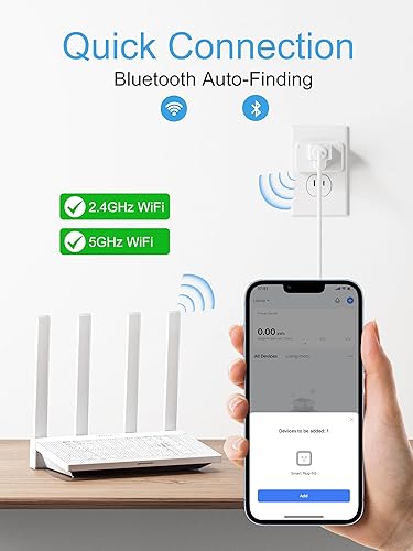 Miniatura 2 de EIGHTREE Mini enchufe inteligente 5GHz y 2.4GHz Wi-Fi, compatible con Alexa y Google Home y SmartThings, control remoto, temporizador, blanco,