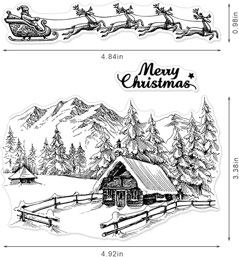 Miniatura 24 de Sellos transparentes de árboles de ciervos para hacer tarjetas y decoraciones de álbumes de fotos, sellos de goma transparente de alce del bosque