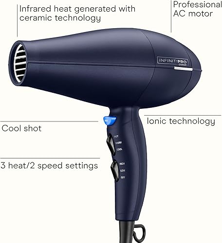 Miniatura 2 de INFINITIPRO BY CONAIR - Secador de pelo de 1875 W con difusor difusor innovador que mejora los rizos y las ondas mientras reduce el encrespamiento
