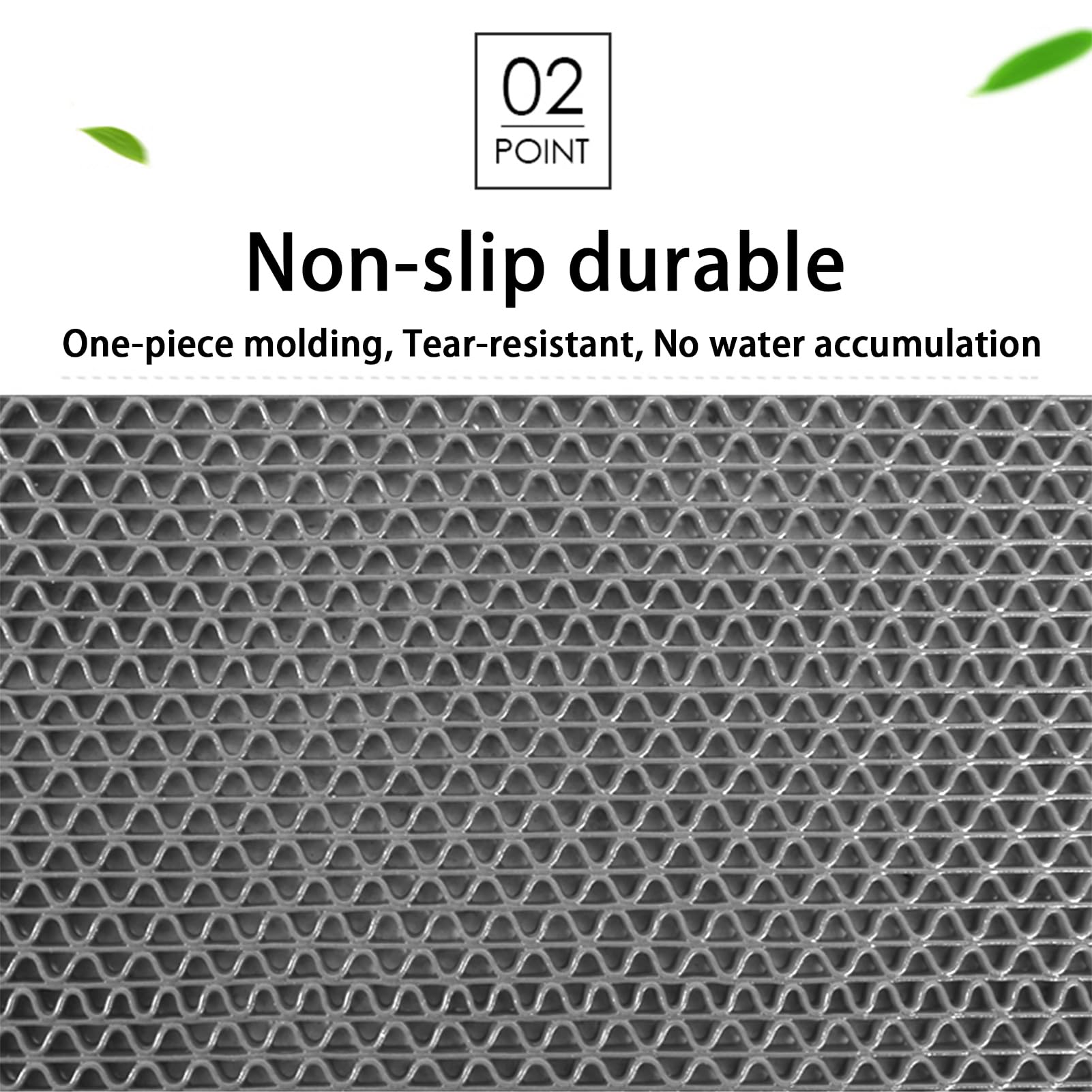 Vielseitige Antirutschmatte, 90 x 300 cm große, hohlgemusterte Bodenmatte, Spritzschutzmatte für Nassbereiche, Anti-Ermüdungs-Drainagematte für Duschraum, Pool und Schwimmbad, Grau
