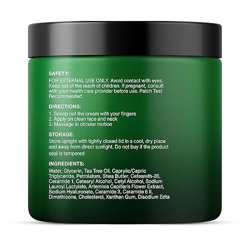 Miniatura 6 de Majestic Pure Crema facial con aceite de árbol de té  Crema para piel seca y con picazón, acné, cicatrices, crema facial hidratante de día y noche