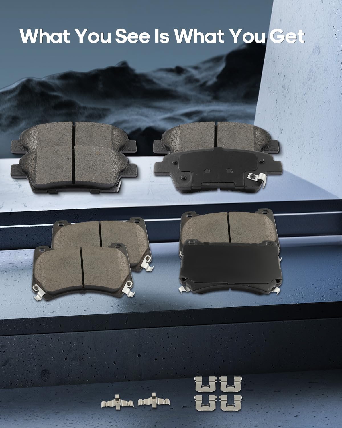 Brake Pads 8PCS ECCPP Rear Front D1551-8761 D1396-8504 compatible for 2010-2014 For Hyundai For Genesis
