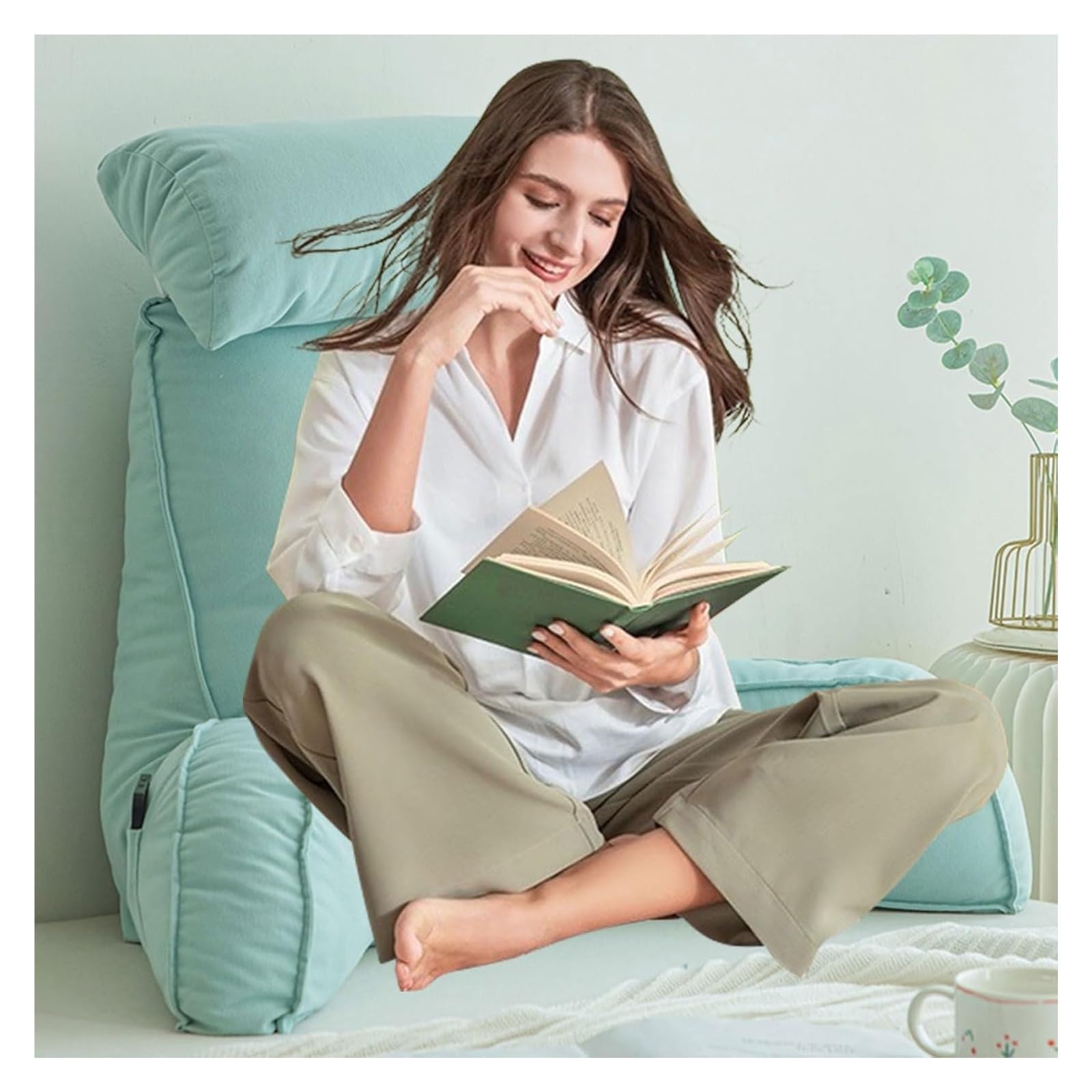 Reading pillow， Large Reading Pillow Detachable, Pillows For Bed Backrest
