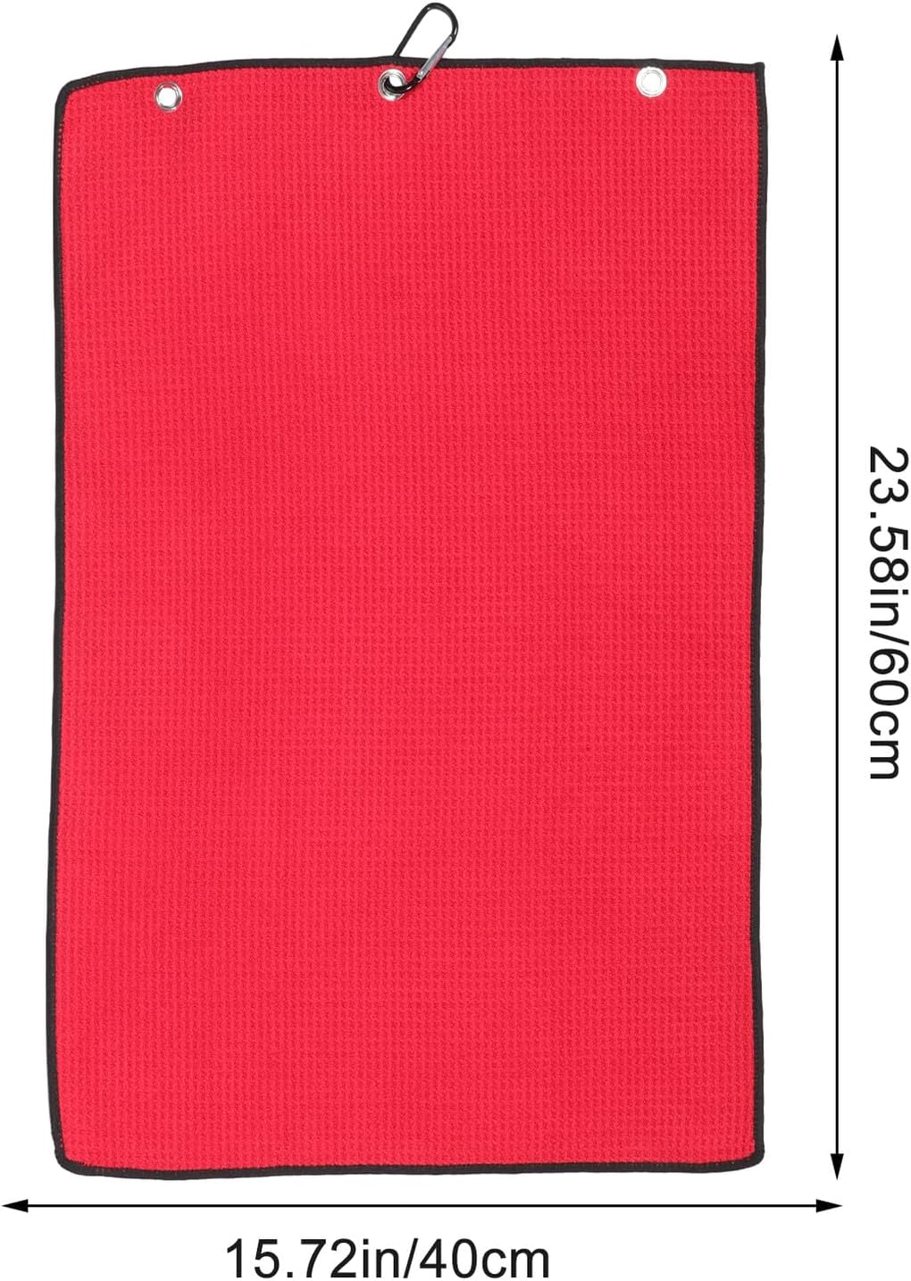 Kisangel 5pcs Portable Golf Towels with Buckle, Waffle Pattern Microfiber Sports Towels for Outdoor Golf, Multipurpose Cleaning Cloths in Pink Red