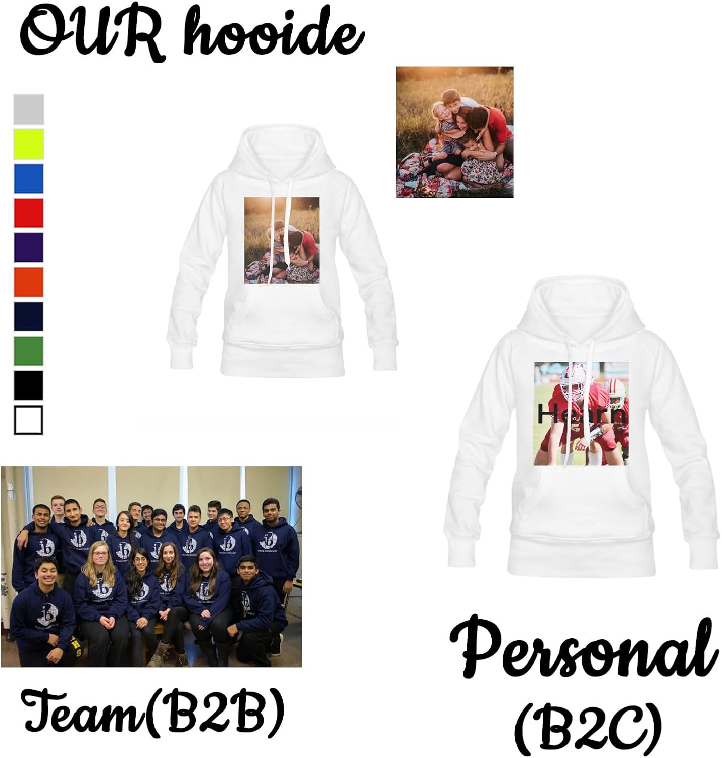 Custom Hoodies Print hoodie with Pocket for Men Women Kid DIY Design Your Own Personalized Pullover hoodie gifts - Image 4