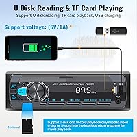 Vista 4 de SIXWIN Estéreo de Coche Single Din con Bluetooth 5.0 Llamadas Manos Libres Control de Voz Estéreo de Coche Radio FM de Coche Reproductor Mp3