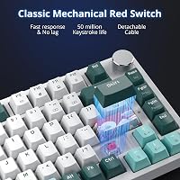SOLIDEE 75% Vezetékes Mechanikus Gamer Billentyűzet, Hot-swap, RGB Háttérvilágítás, Gasket Szerkezet, TKL 82 Gombos, Forgógombbal (Forest) 7