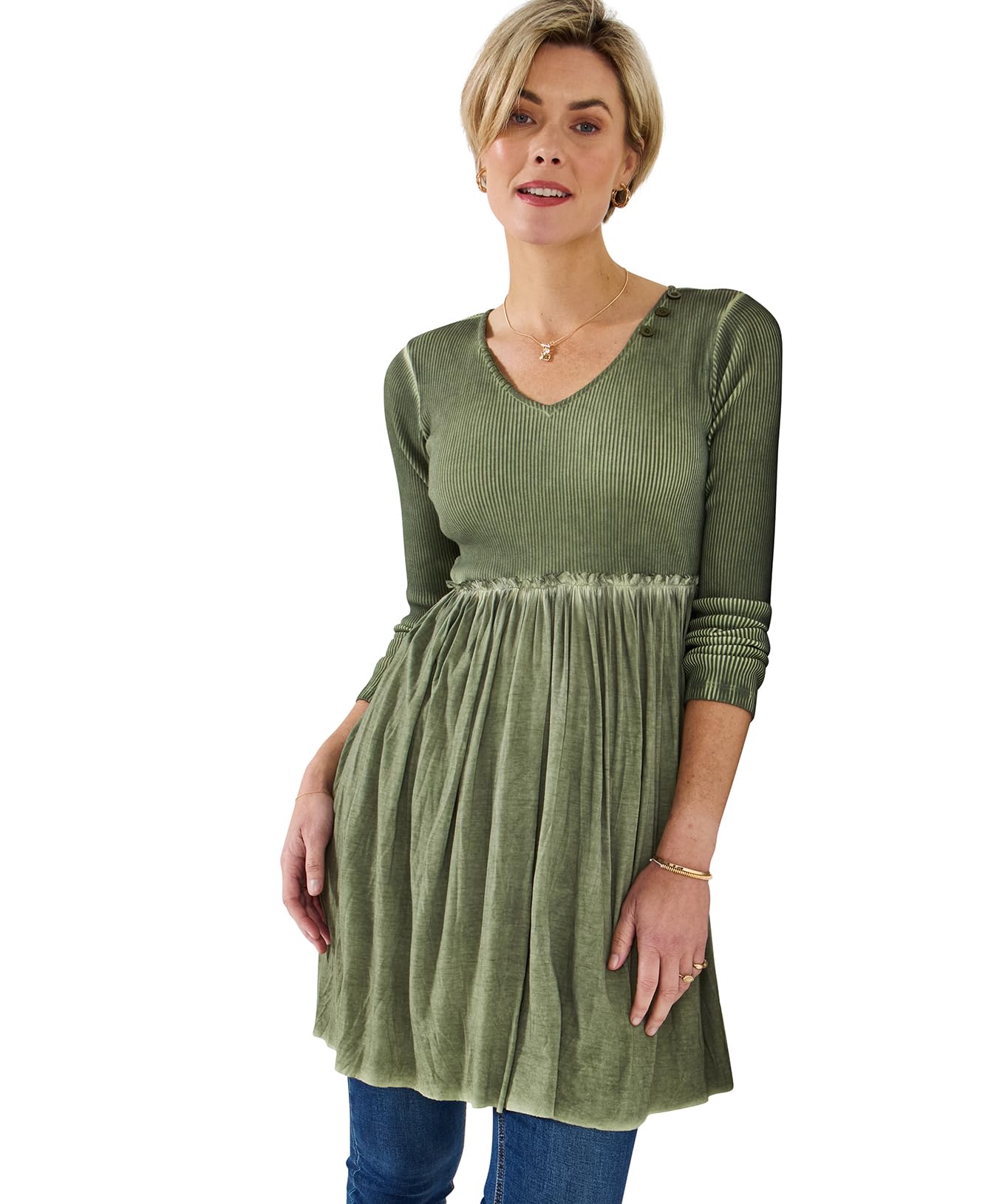 Green With Envy Jersey Tunic Top Size 18   Women's
