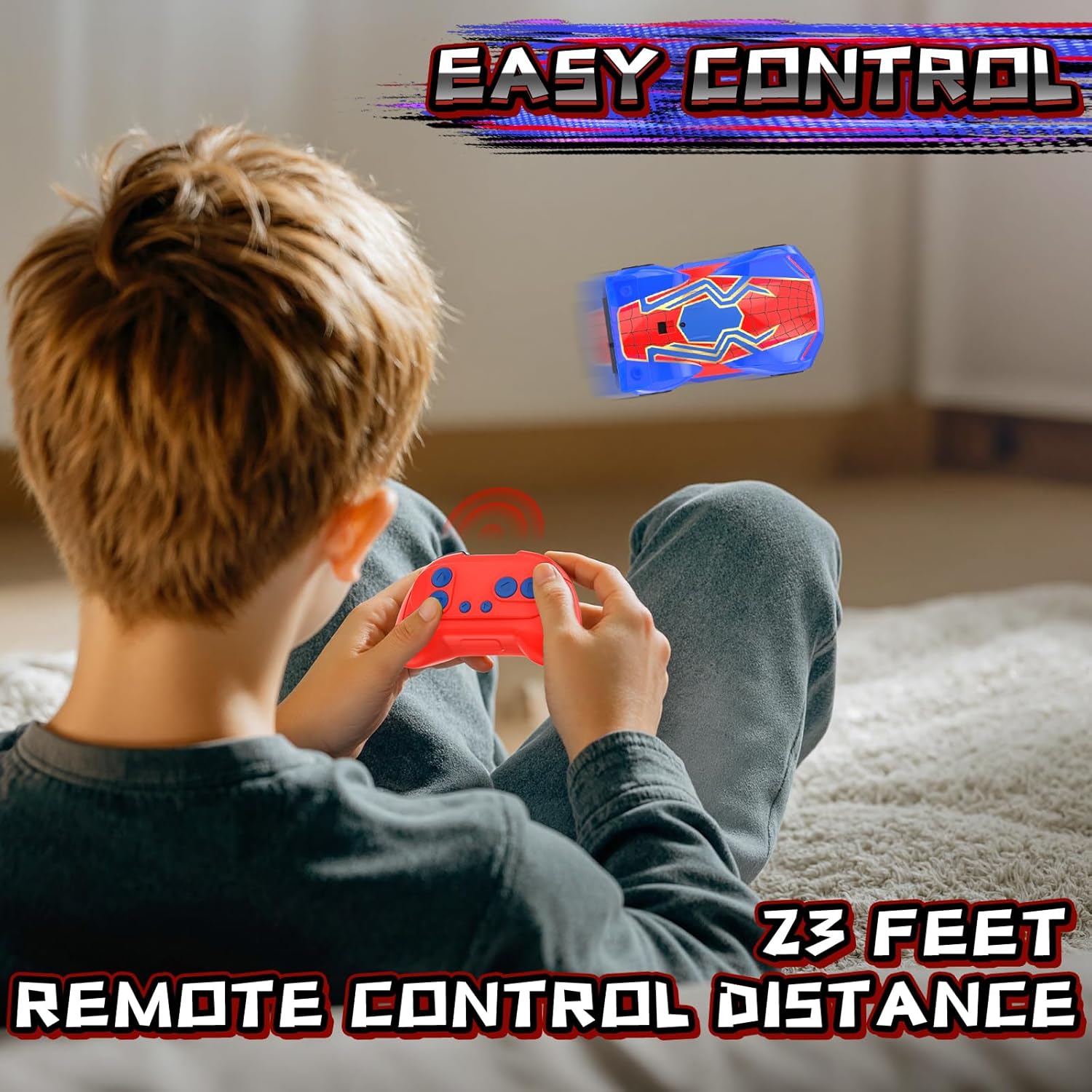Wall Climbing Remote Control Car Mini, Spider 360° Rotating RC Stunt Car, Rechargeable RC Cars Toys for 3 4 5 6 7 8 9 10 11 12 Year Old Boys Girls Kids