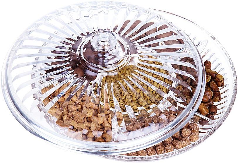 Get Discount Offer HABIBEE Creative Acrylic Multi Sectional Snack Serving Tray Set with Lid (Six Sections)