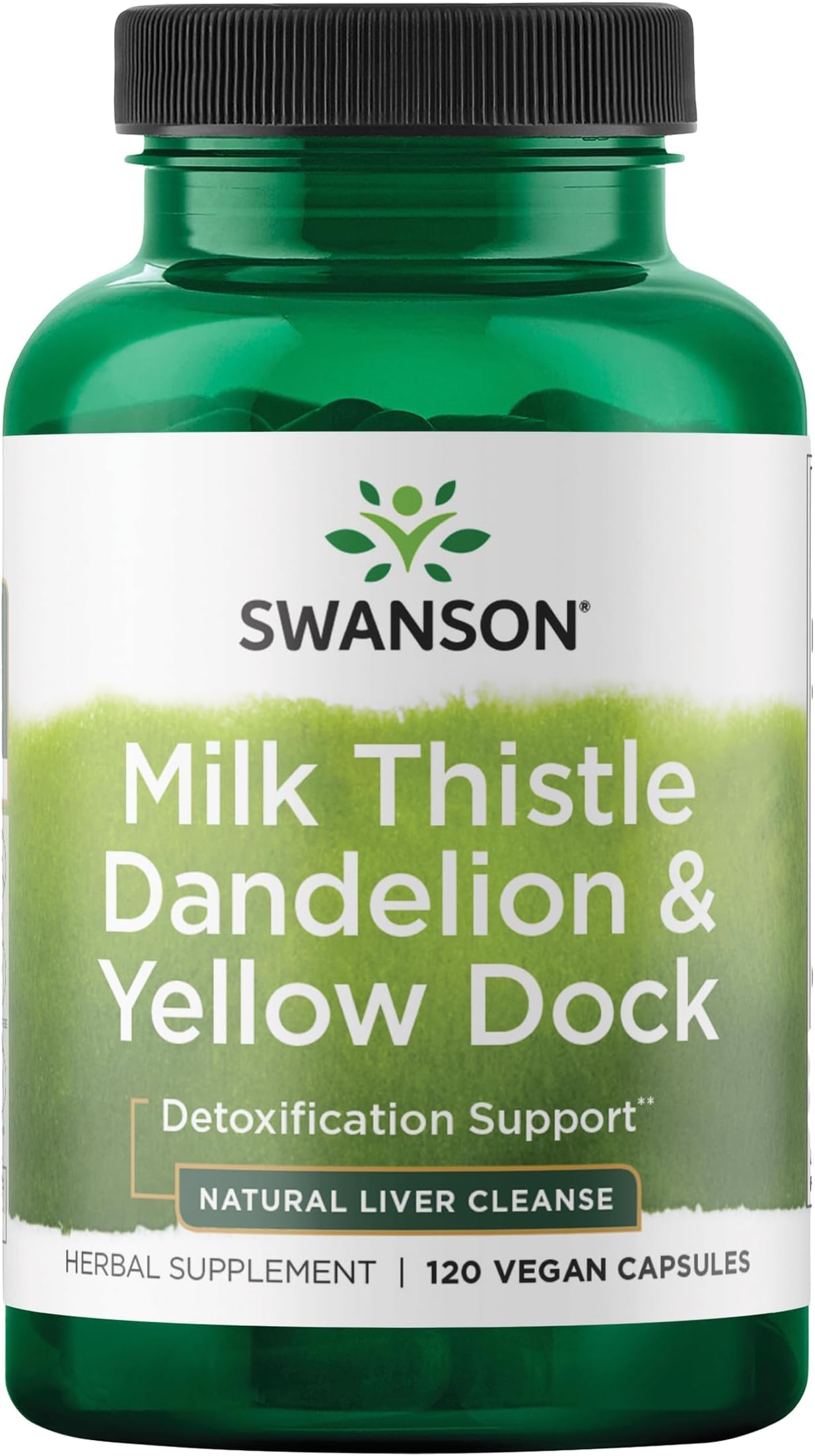 Swanson Milk Thistle, Dandelion & Yellow Dock - Herbal Liver Support Supplement - Natural Supplement Helping to Maintain Overall Health & Wellbeing - (120 Capsules) (1 Pack)