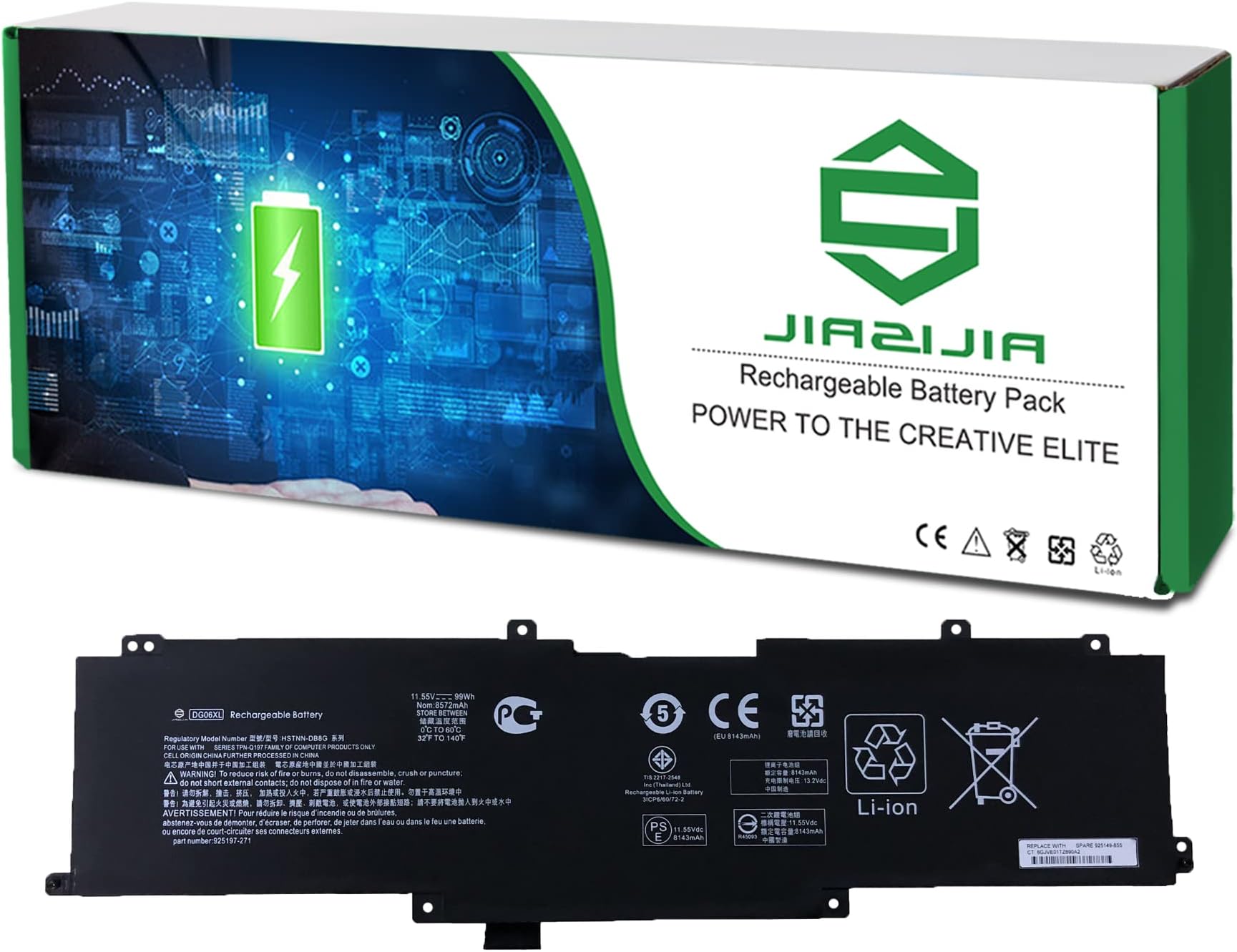 925149-855 DG06XL HSTNN-DB8G 925197-271 Battery Replacement for Hp Omen X 17-AP000NA AP000NB AP000ND AP000NE AP000NF AP000NG AP000NJ Series DG06099XL