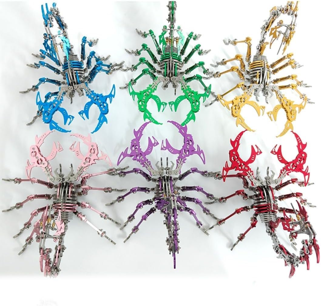 Puzzle metalowe 3D zestaw modeli do składania skorpiona, mechaniczny model montażu, łamigłówka DIY puzzle, dla mężczyzn kreatywne prezenty urodzinowe 430 szt
