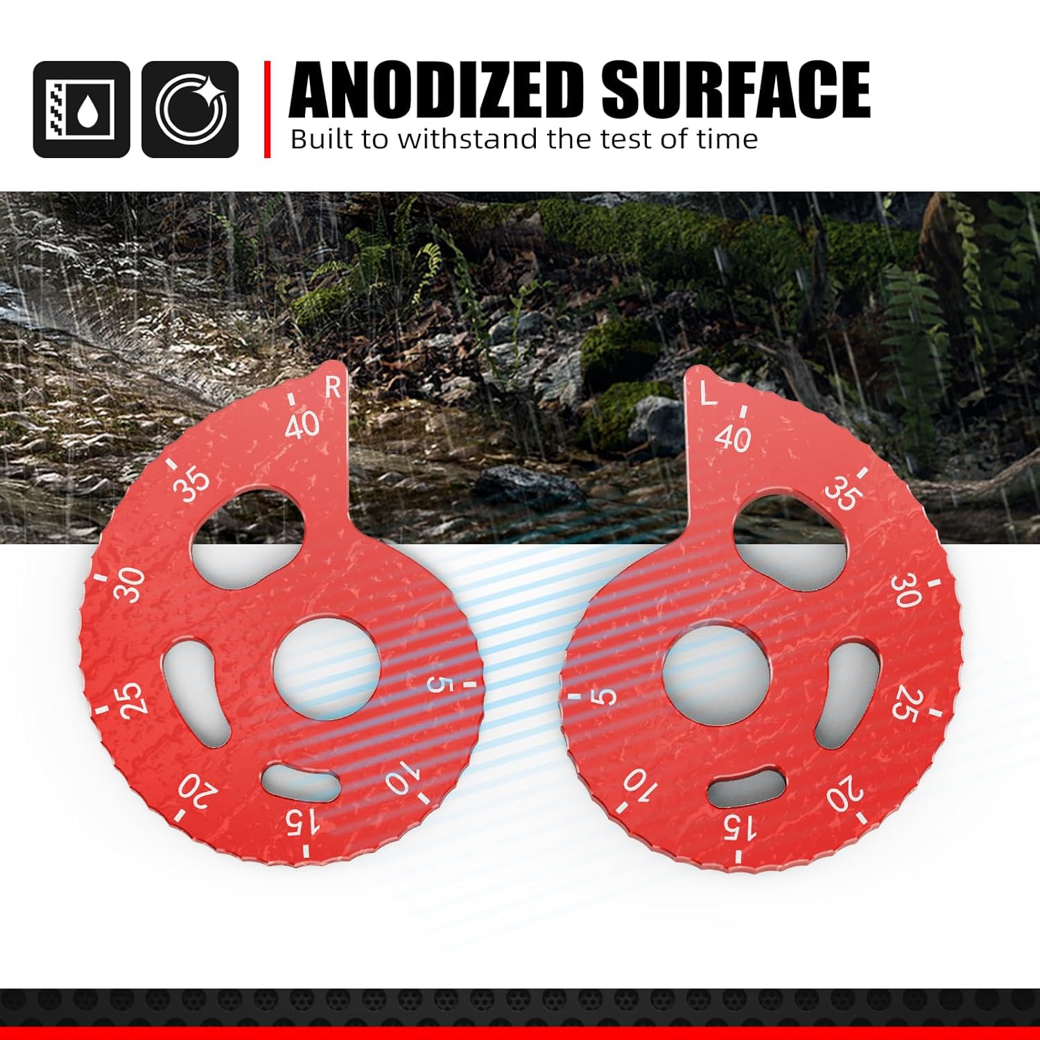 NICECNC Red Oil Level Gauge Dipstick Temperature + Chain Adjuster, See Fitment