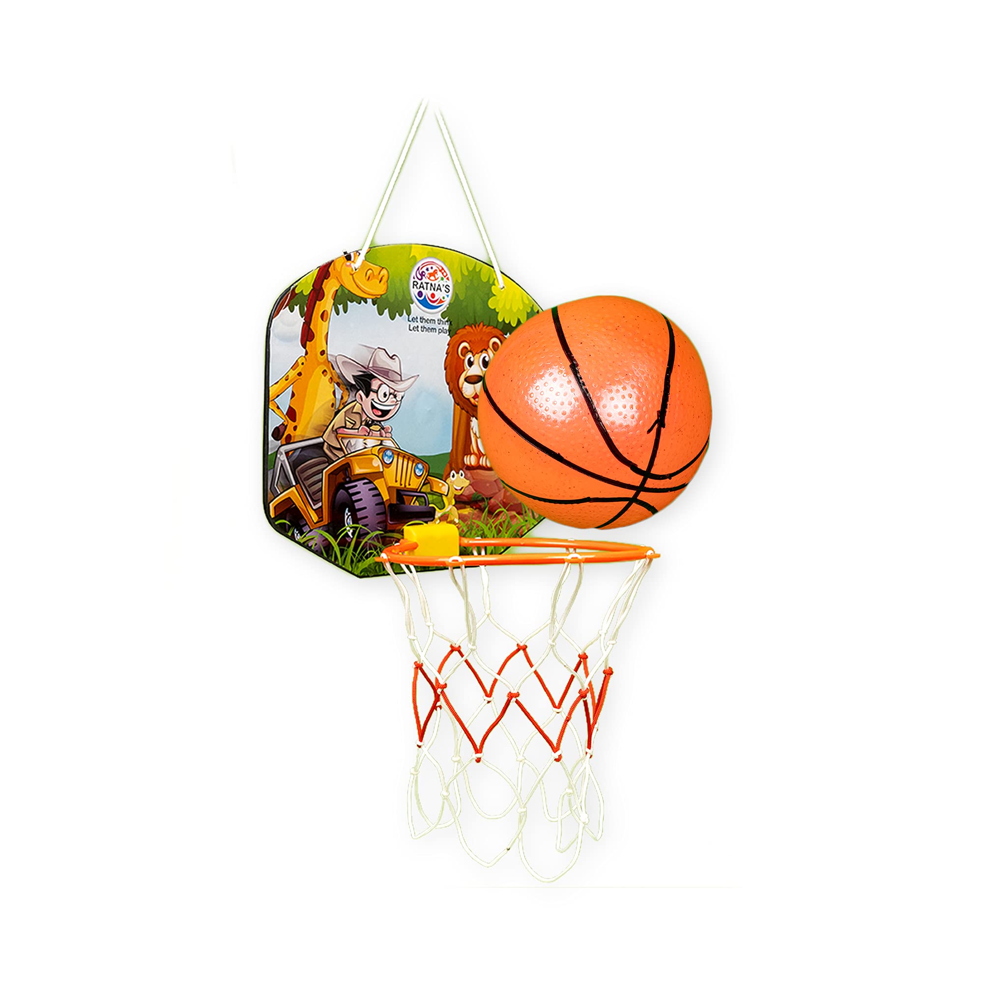 RATNAs Cartoon Basketball Safari Jungle Indoor Set with Ball - Fun and Exciting Game for Kids to Play - Multicolor (B092ZX113F) Amazon Price History, Amazon Price Tracker