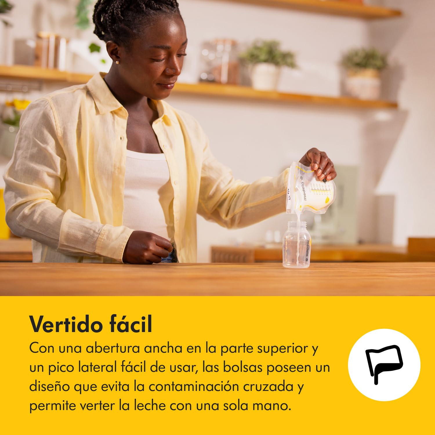 Medela bolsas de almacenamiento de leche materna Easy Pour, bolsas desechables de 210 ml, a prueba de fugas, protegen los nutrientes de la leche, sin BPA, paquete de 100, Exclusivo en Amazon
