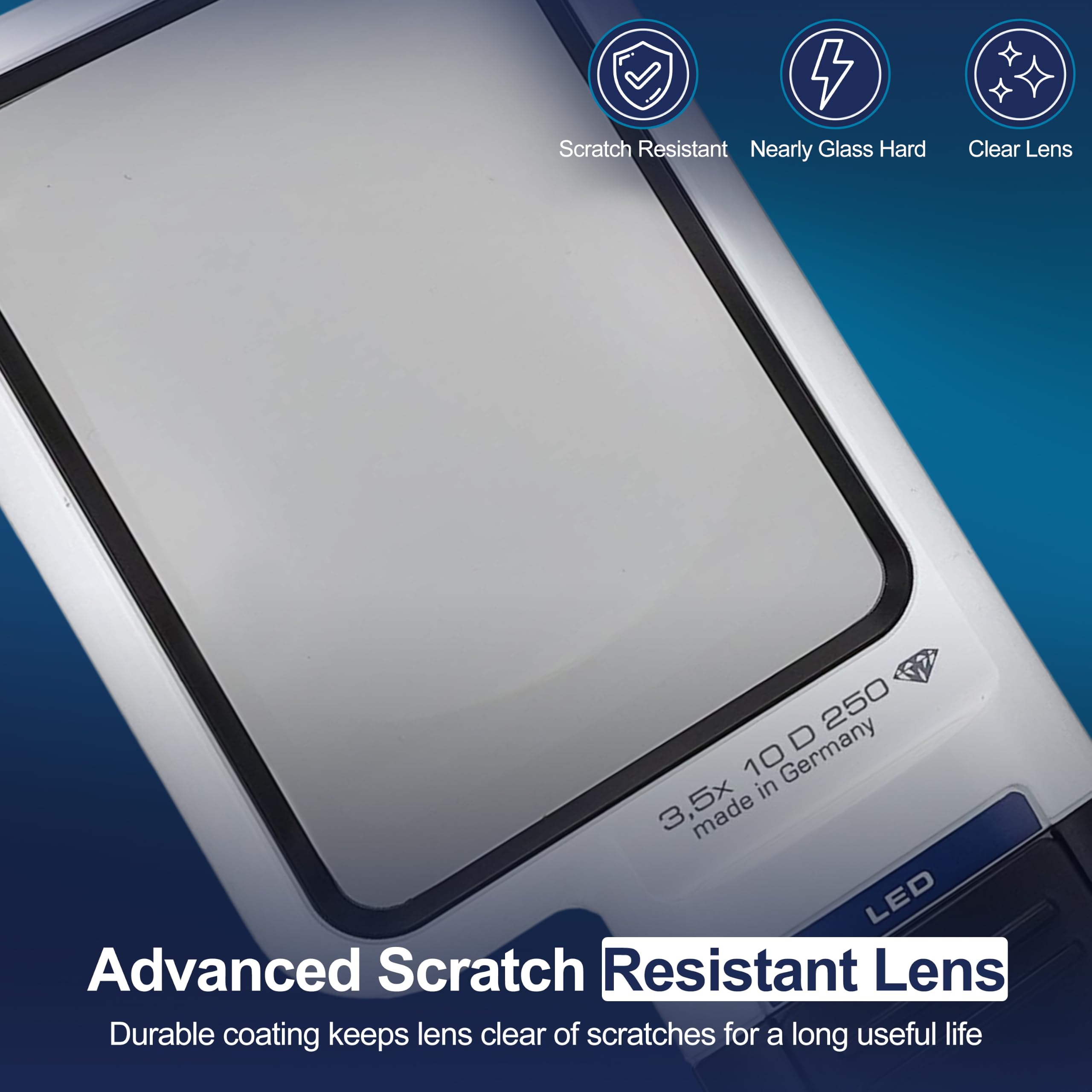 Eschenbach OPTIK MobiluxLED 15113 - Lupa de mano con iluminación LED (75 x 50 mm, aumento de 3,5 x, 75 x 50 mm)