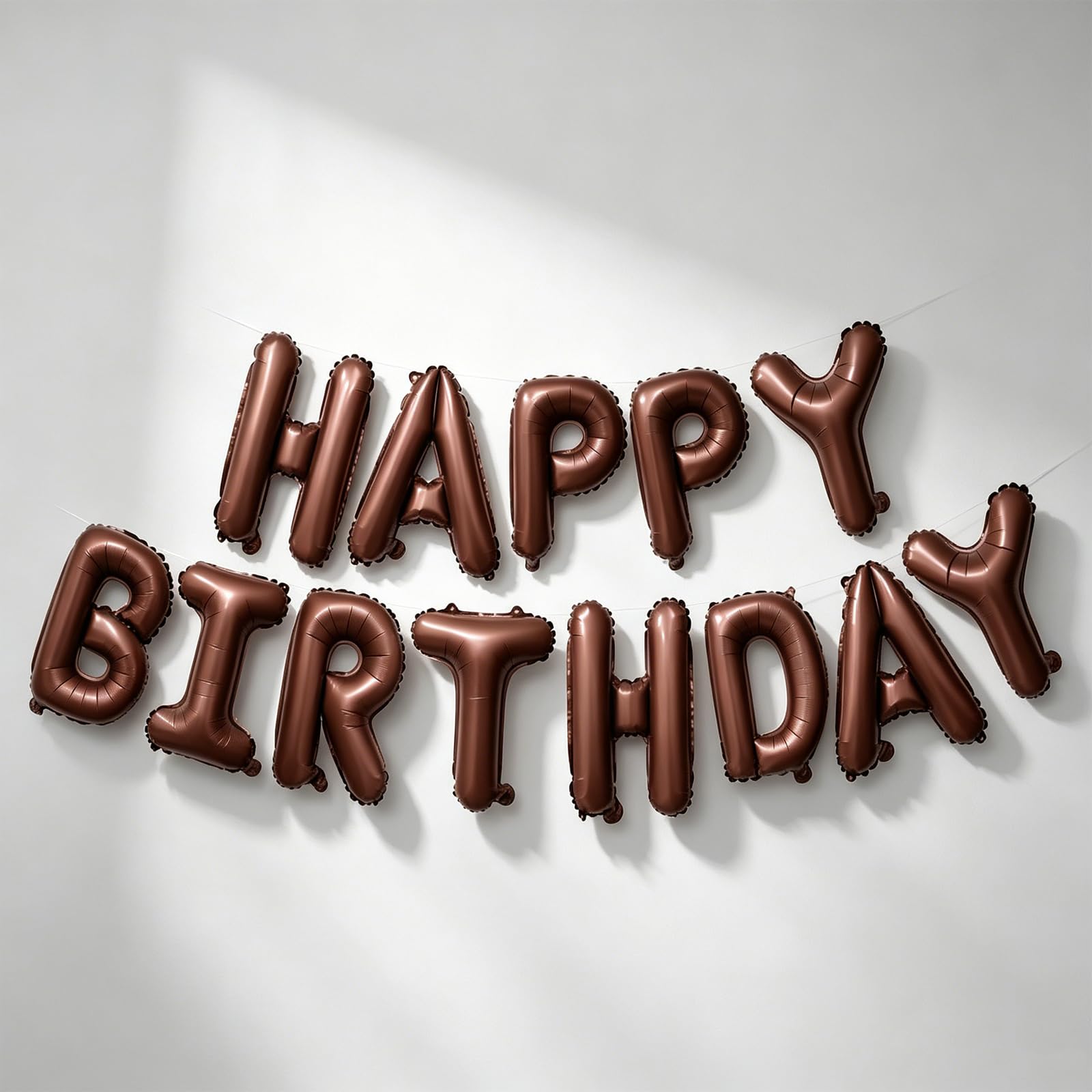 Dark Brown Birthday Balloons - 16 Inch Elegant Foil Letter Balloons Set for Adult Birthday Party Decorations, HAPPY BIRTHDAY Sign