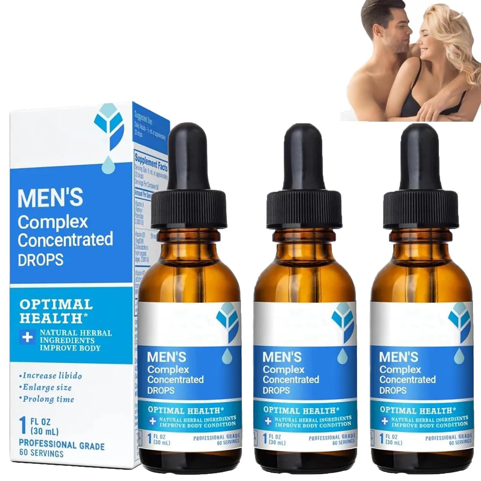 Generic Gotas Potenciadoras para Hombres, 30ml, 2 años de vida útil, 1/2/3 piezas, Vitalidad Sensual, Adulto, Anti-Aging, Whole Body