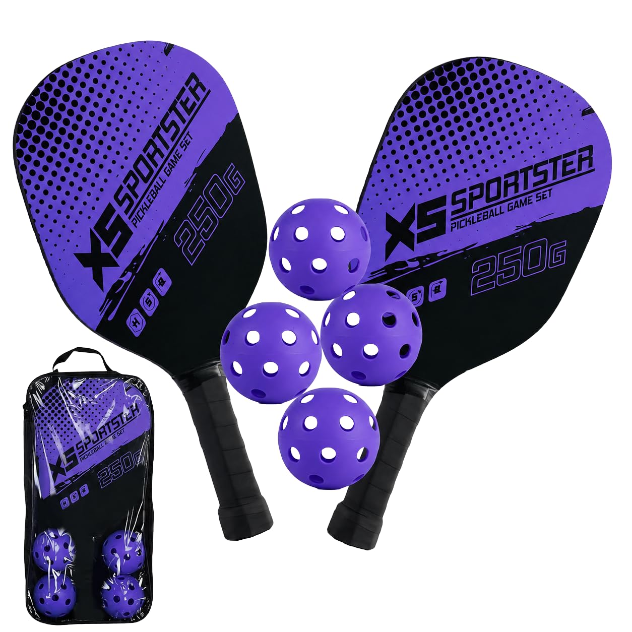 Morex Pickleball Racket Set [ 2 Rackets + 4 Balls ] | Wooden Pickle Ball Racket with Non-Slip Grip | Lightweight & Durable Pickleball Paddles Set for Kids & Adults | Outdoor Sports Game (Blue)-image-21