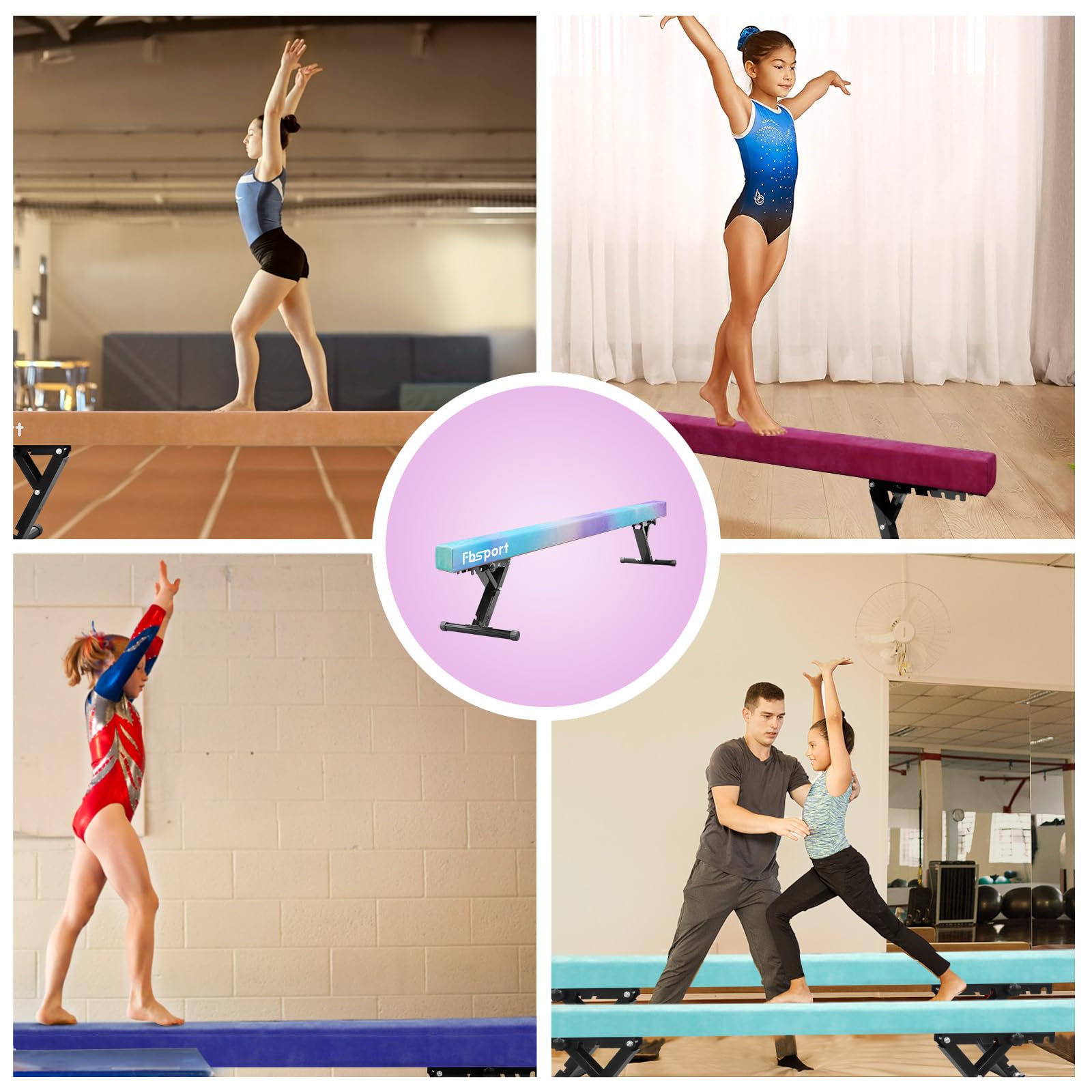 FBSPORT 240CM Schwebebalken, Gymnastik Schwebebalken Für Kinder, Boden Schwebebalken, Faltbarer Gymnastikbalken Für Training - View #13