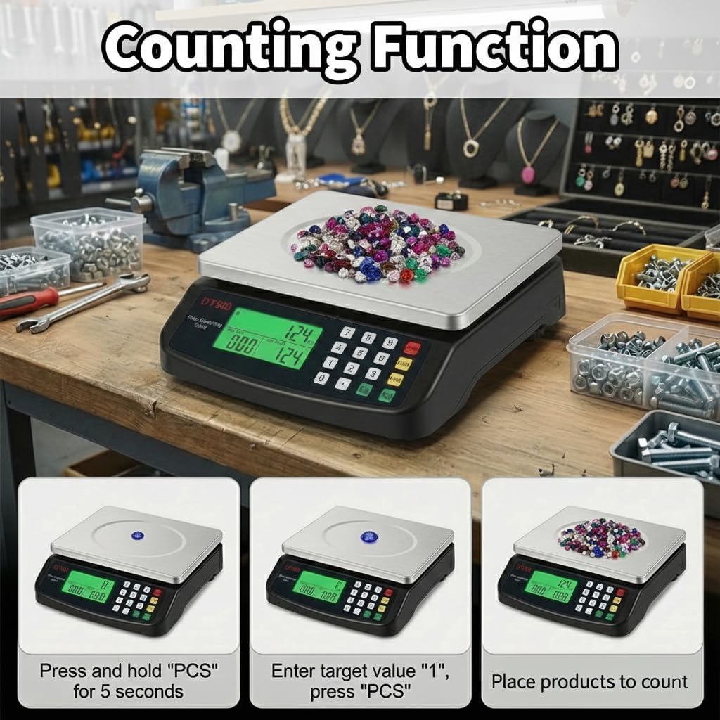 Cyfrowa waga kuchenna 30 kg/66lb Commercial Food Scale Price Computing Scale with Counting & Tare Function deli Scale