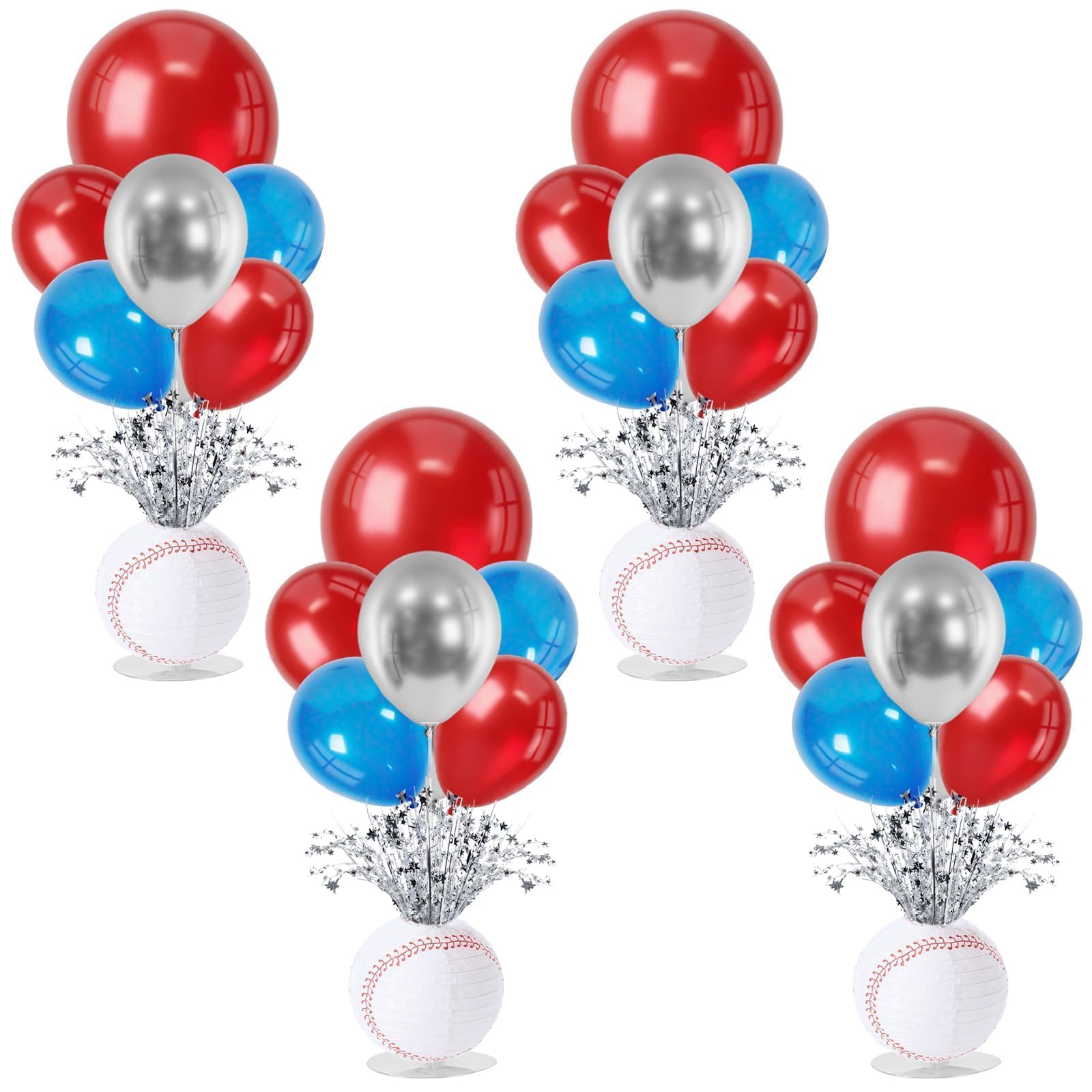 Photo 1 of ** FOOTBALLS, DIFFERENT COLORS**
4 Sets Football Ball Lantern Centerpieces Decorations Football Lanterns Table Centerpieces Sports Themed Balloons Stand Kit with Metallic Foil Spray for Men Boys Rugby Game Birthday Party Baby Shower