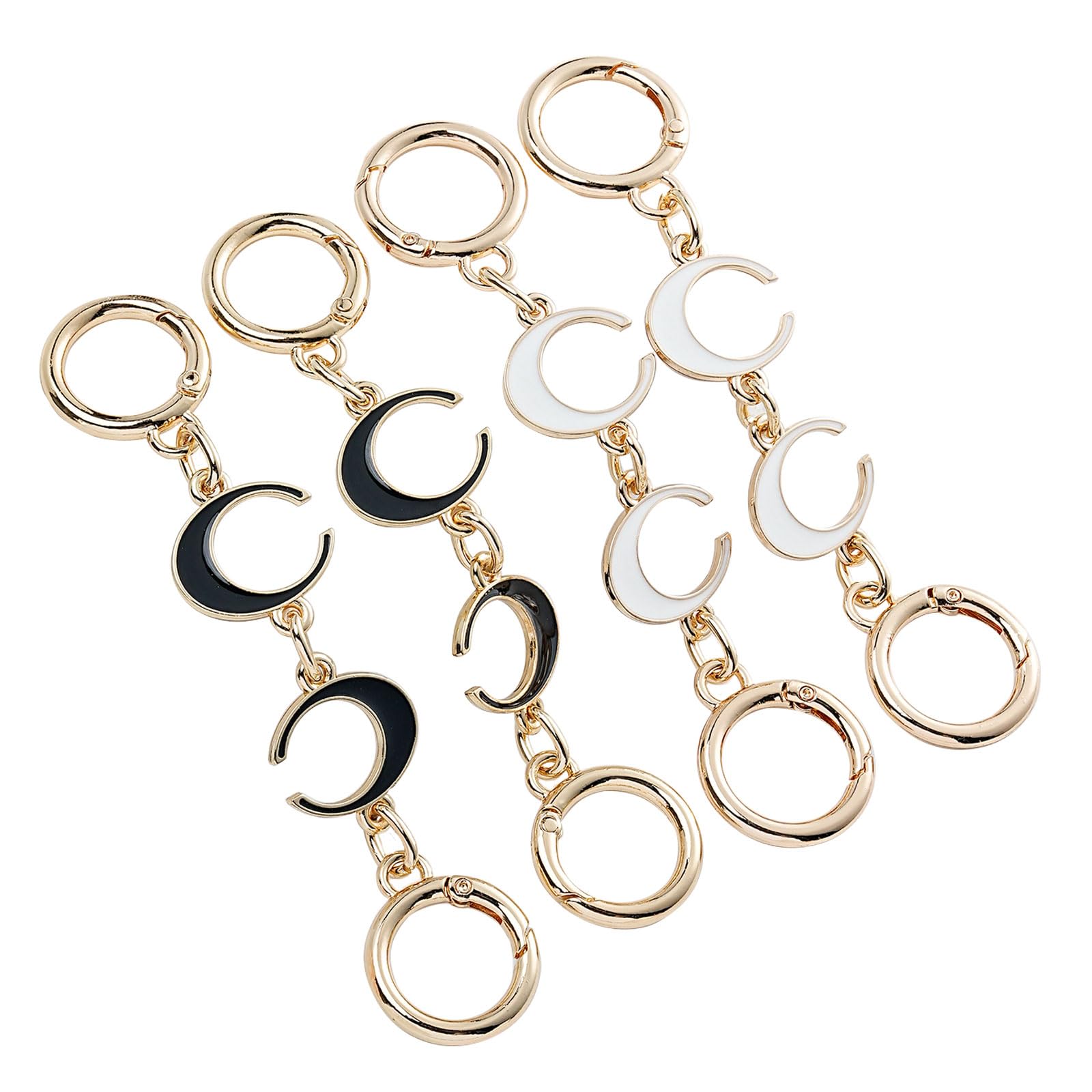 4 Pcs Double Moon Purse Strap Extender, Women's Wallet Purse Chain, Delicate Bag Chain Strap Accessories