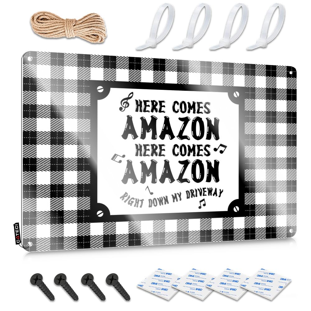 Bar Sign For Outdoor Bar Here Comes Amazon Right Down My Driveway Tin Sign Old Signs Metal Vintage Tin Wall Decor(30X40CM)
