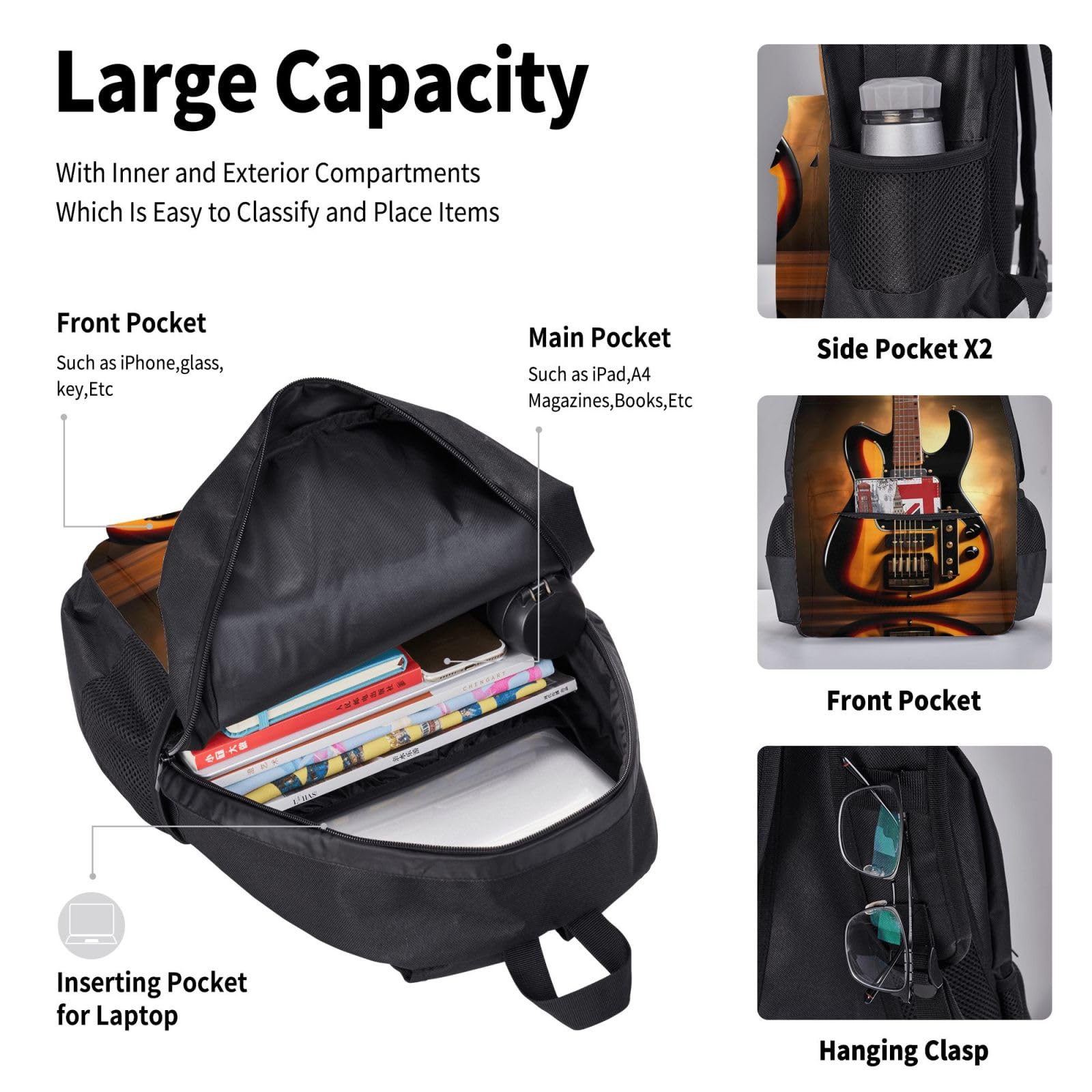 Set di 3 pezzi con zaino per computer portatile con borsa termica per il pranzo e organizer per lavoro