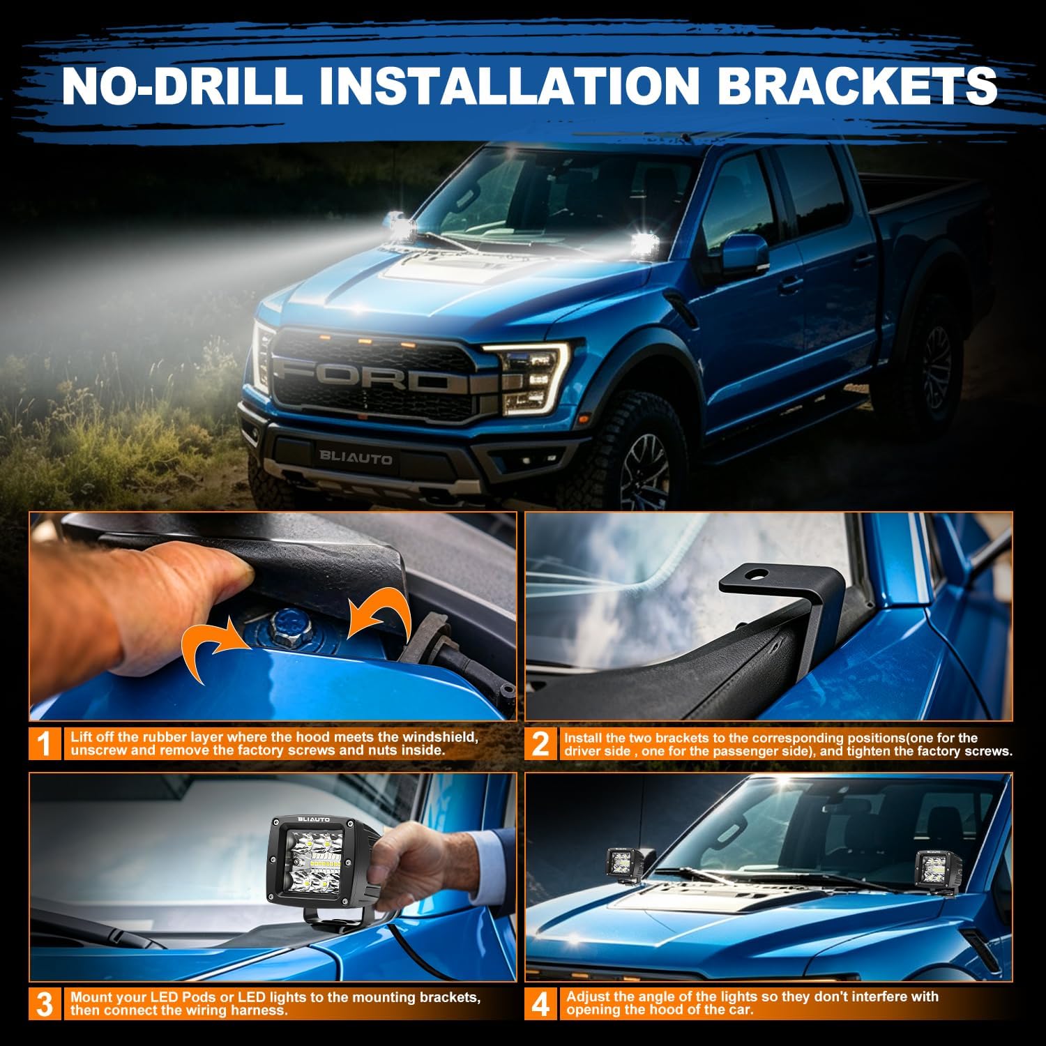 LED Ditch Light Kit for 2015-2025 Ford F150 & 2017-2025 F150 Raptor