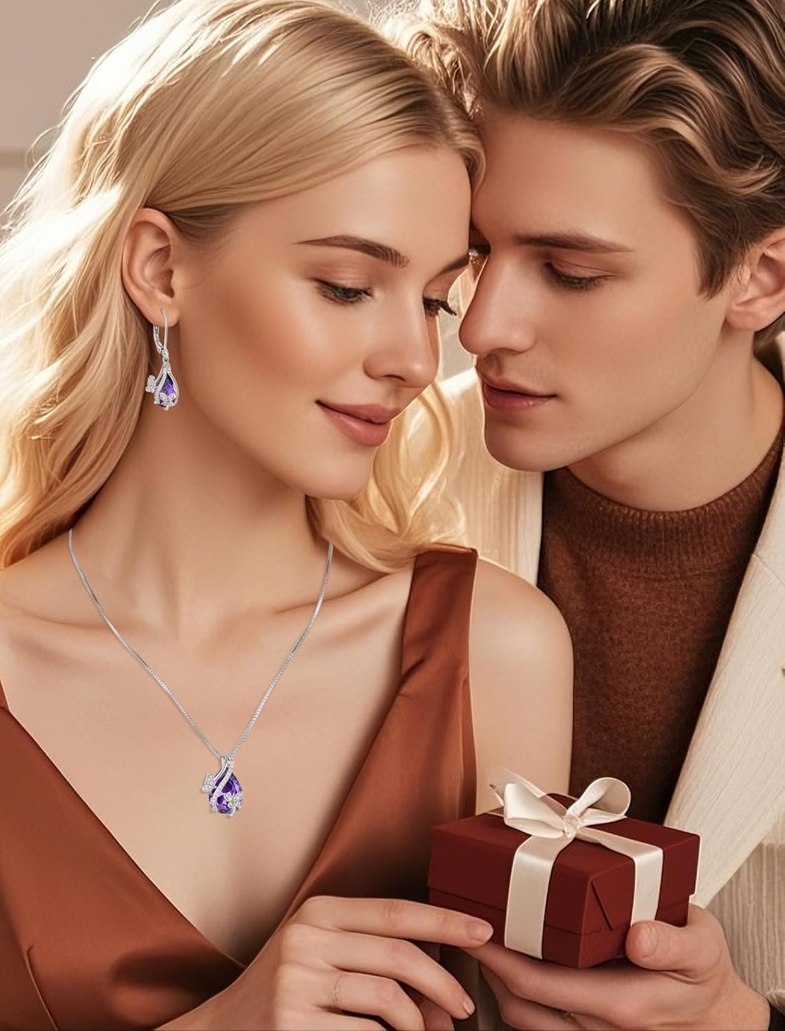 Butterfly Necklaces for Women Birthstone Pendant Necklace 925 Sterling Silver 5A Cubic Zirconia Jewelry Mother's Day Anniversary Christmas Birthday Gifts for Her - Image 5