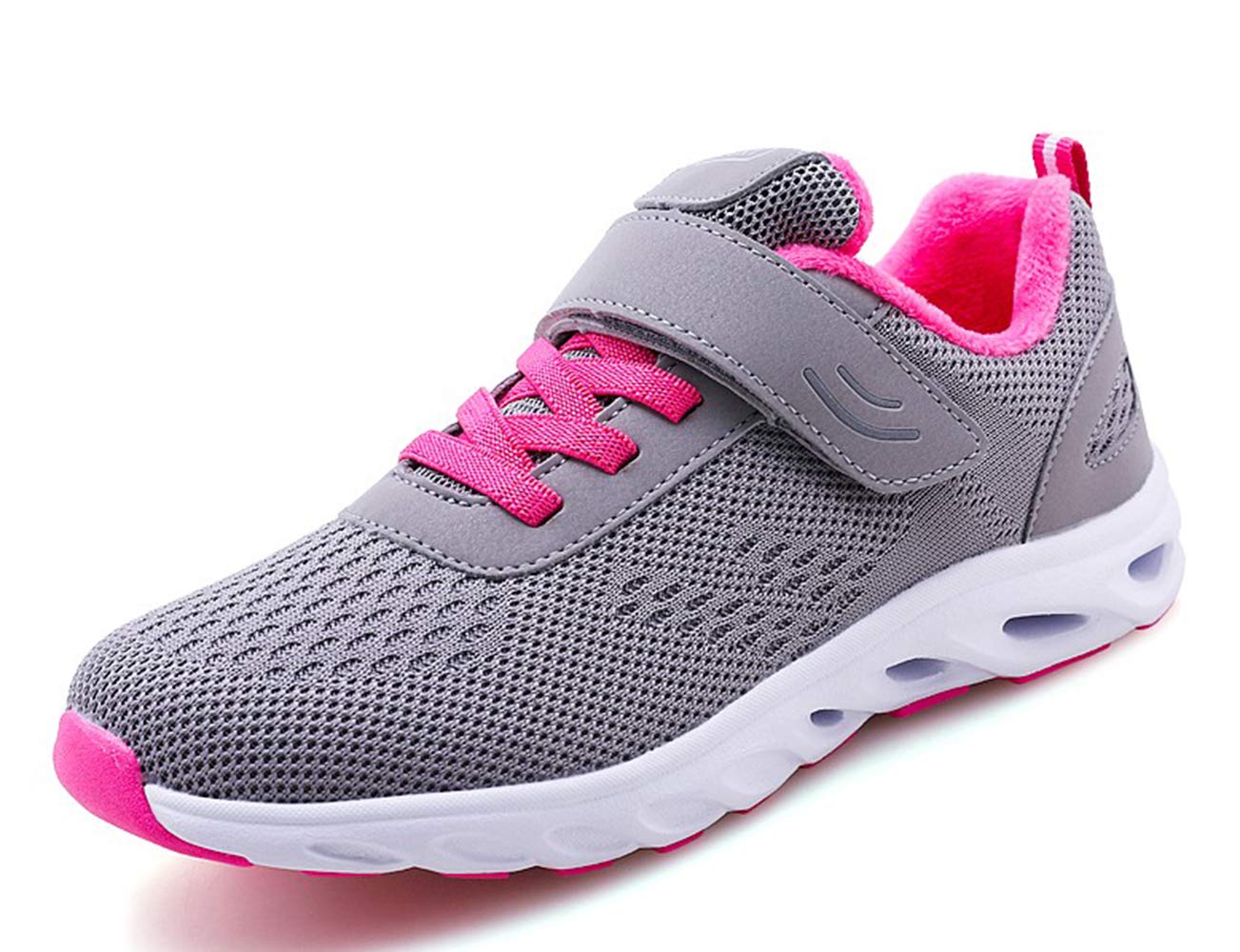 Zapatillas Deportivas Mujer Invierno Al Aire Libre Antideslizante Nieve Cálido Forrado Cómodo Casual Sneakers Gris 37 EU