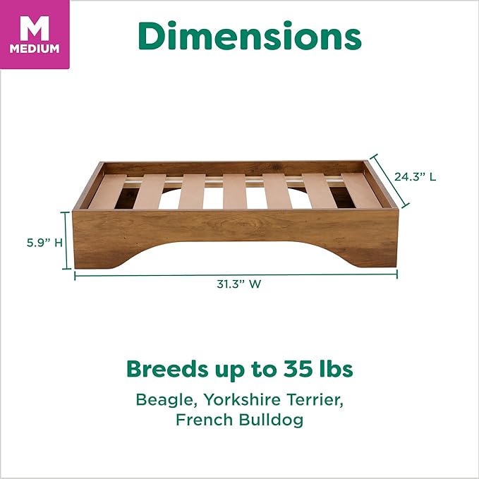 Cama Elevada para Perro Mediano, Estilo Moderno con Base de Listones miniatura 3