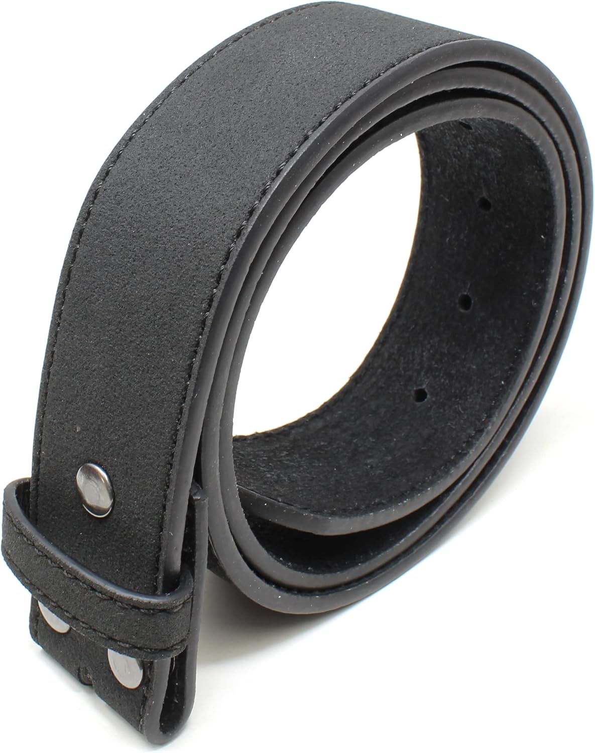 BC Belts Leather Belt Strap with Suede Texture and Stitched Edge 1.5" Wide with Snaps - Image 2